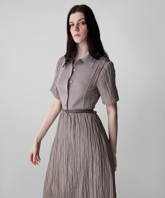 Belted Combination Dress