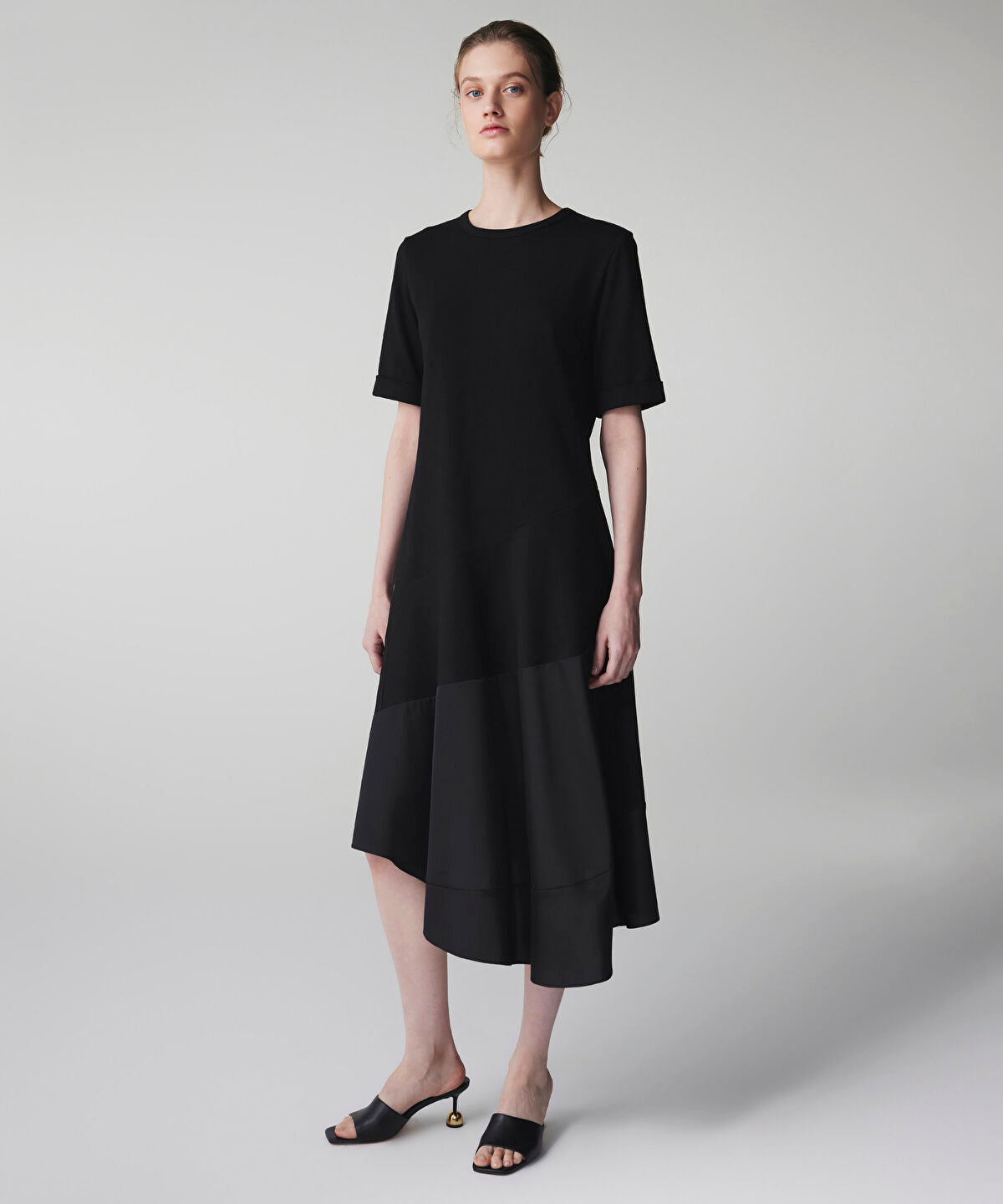 Zoomed Asymmetric Mixed Dress 