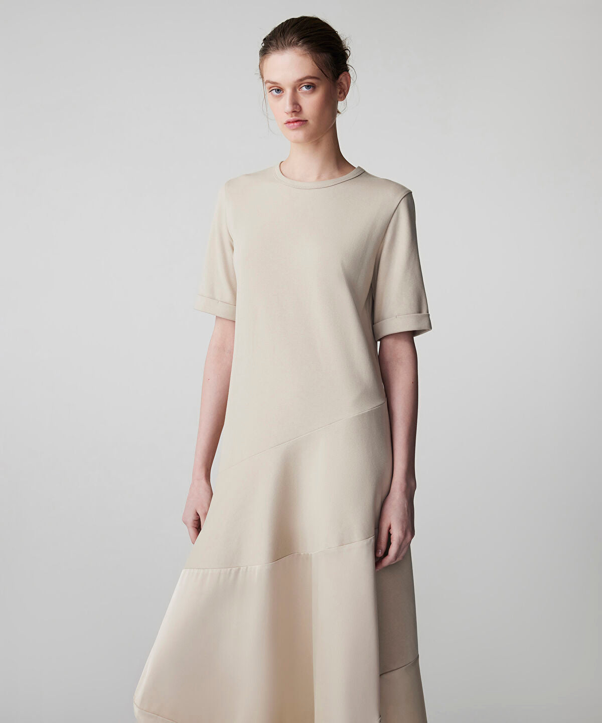 Zoomed Asymmetric Mixed Dress 