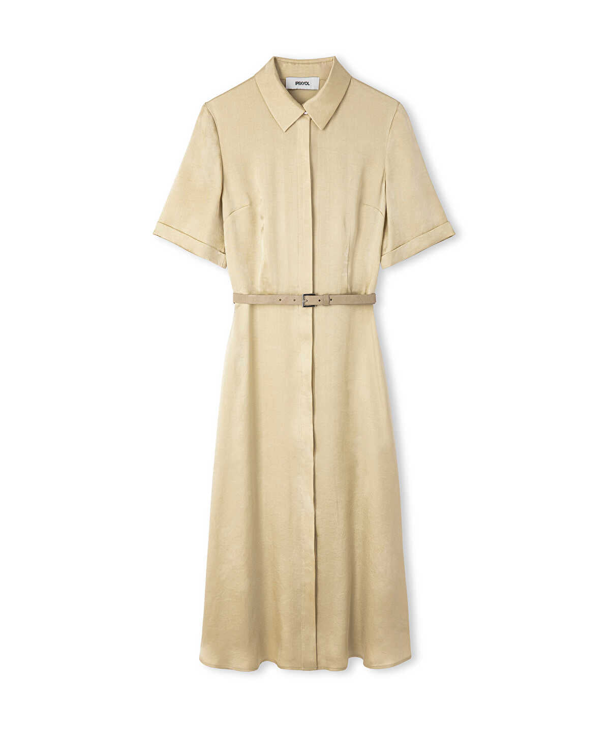 Zoomed Belted Cupro Dress