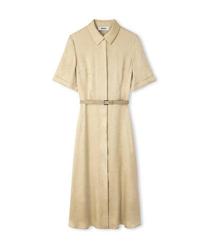 Belted Cupro Dress
