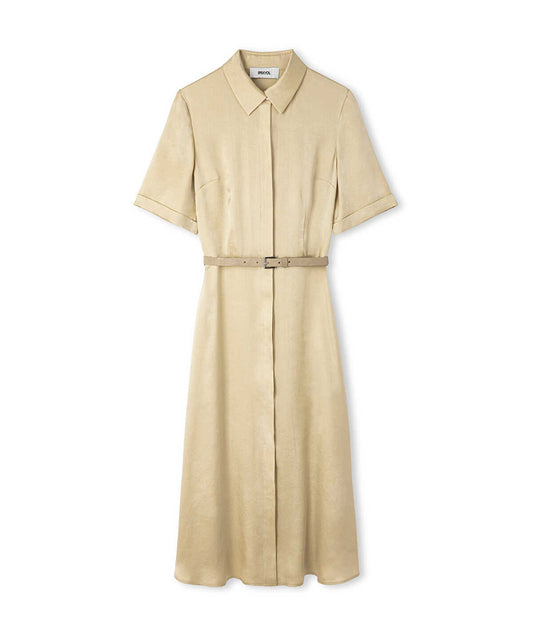 Belted Cupro Dress
