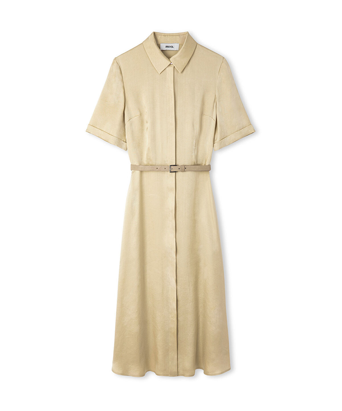 Zoomed Belted Cupro Dress