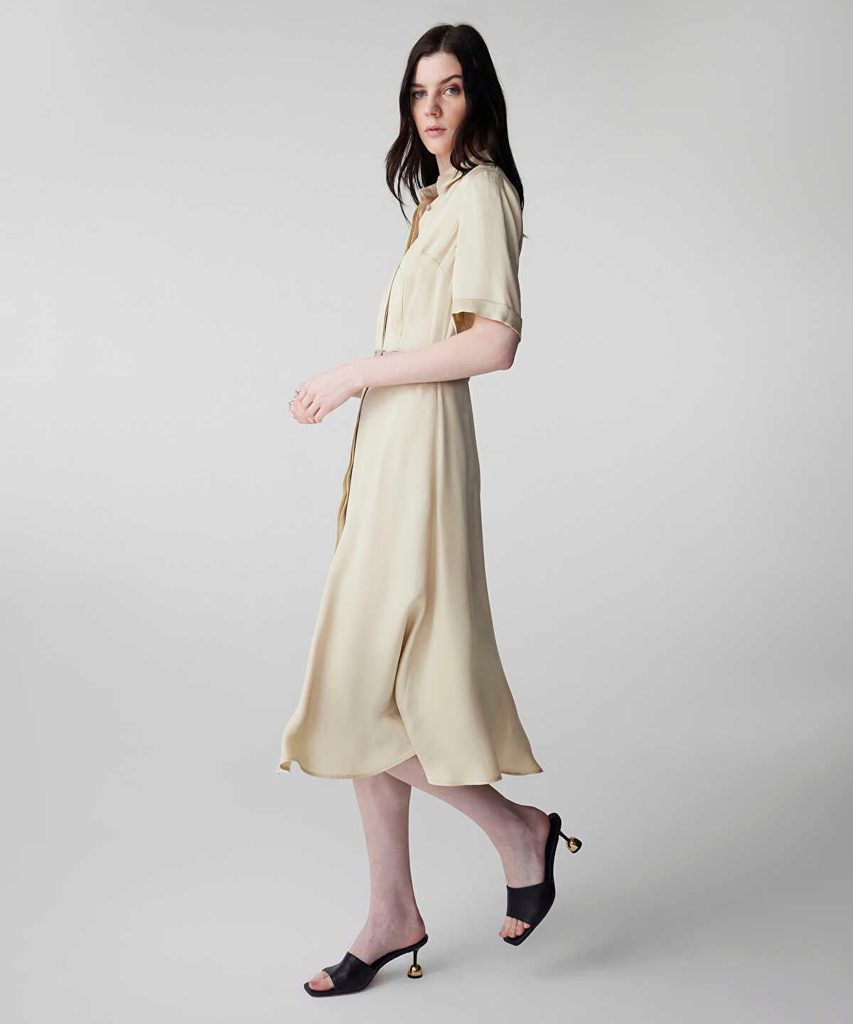 Belted Cupro Dress