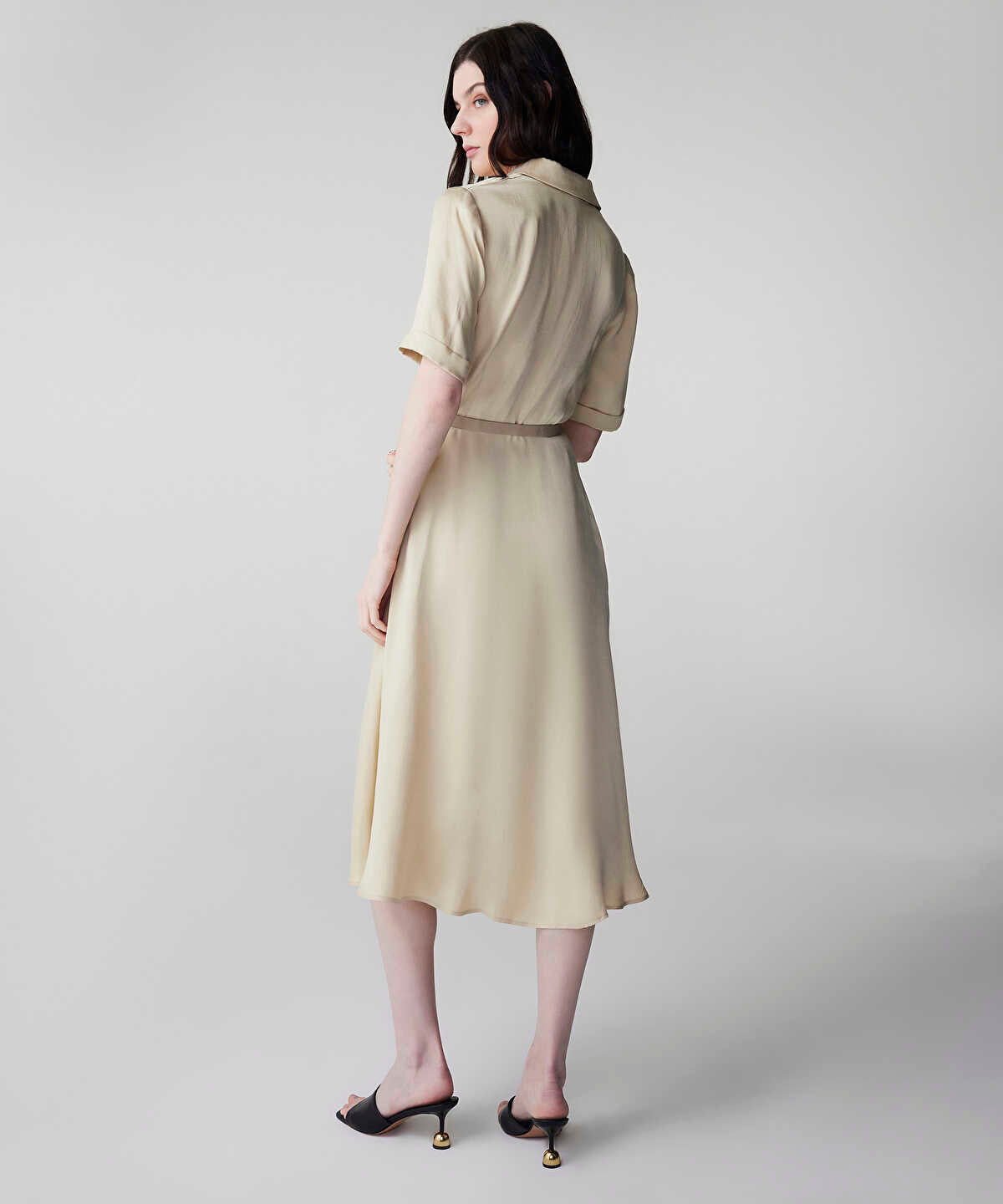 Zoomed Belted Cupro Dress