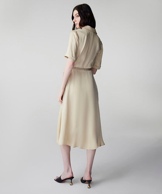 Belted Cupro Dress