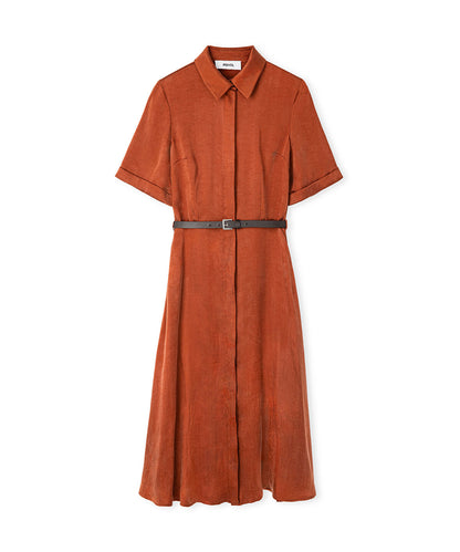 Belted Cupro Dress