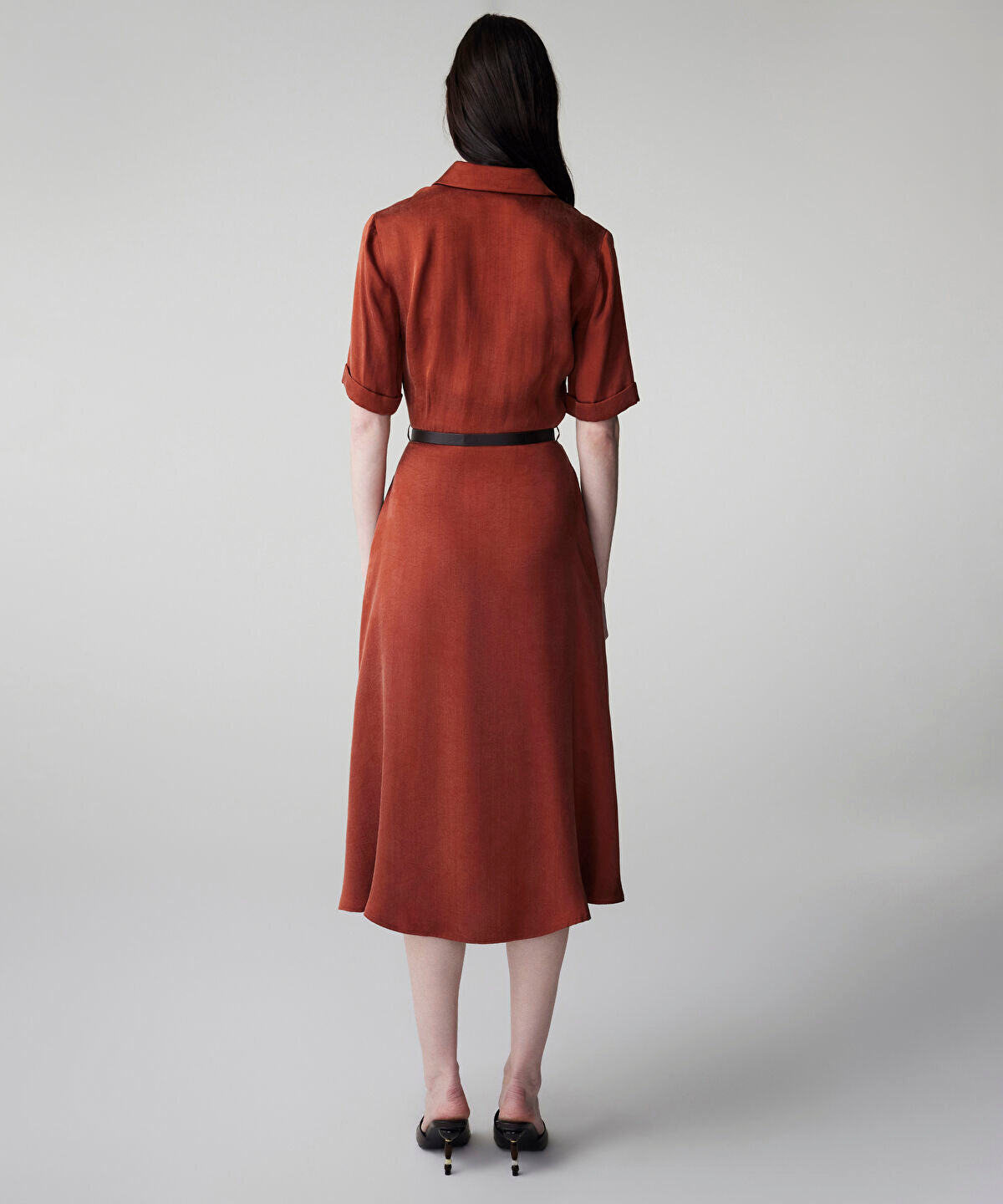 Zoomed Belted Cupro Dress