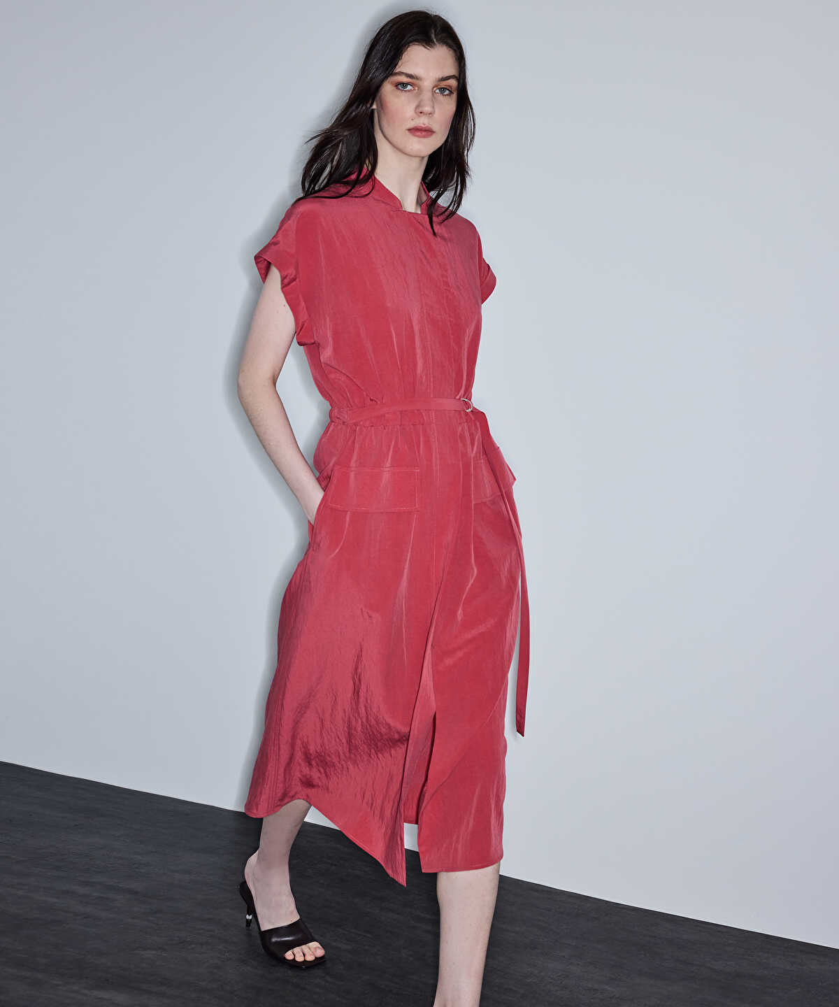 Zoomed Belted Shirt Dress