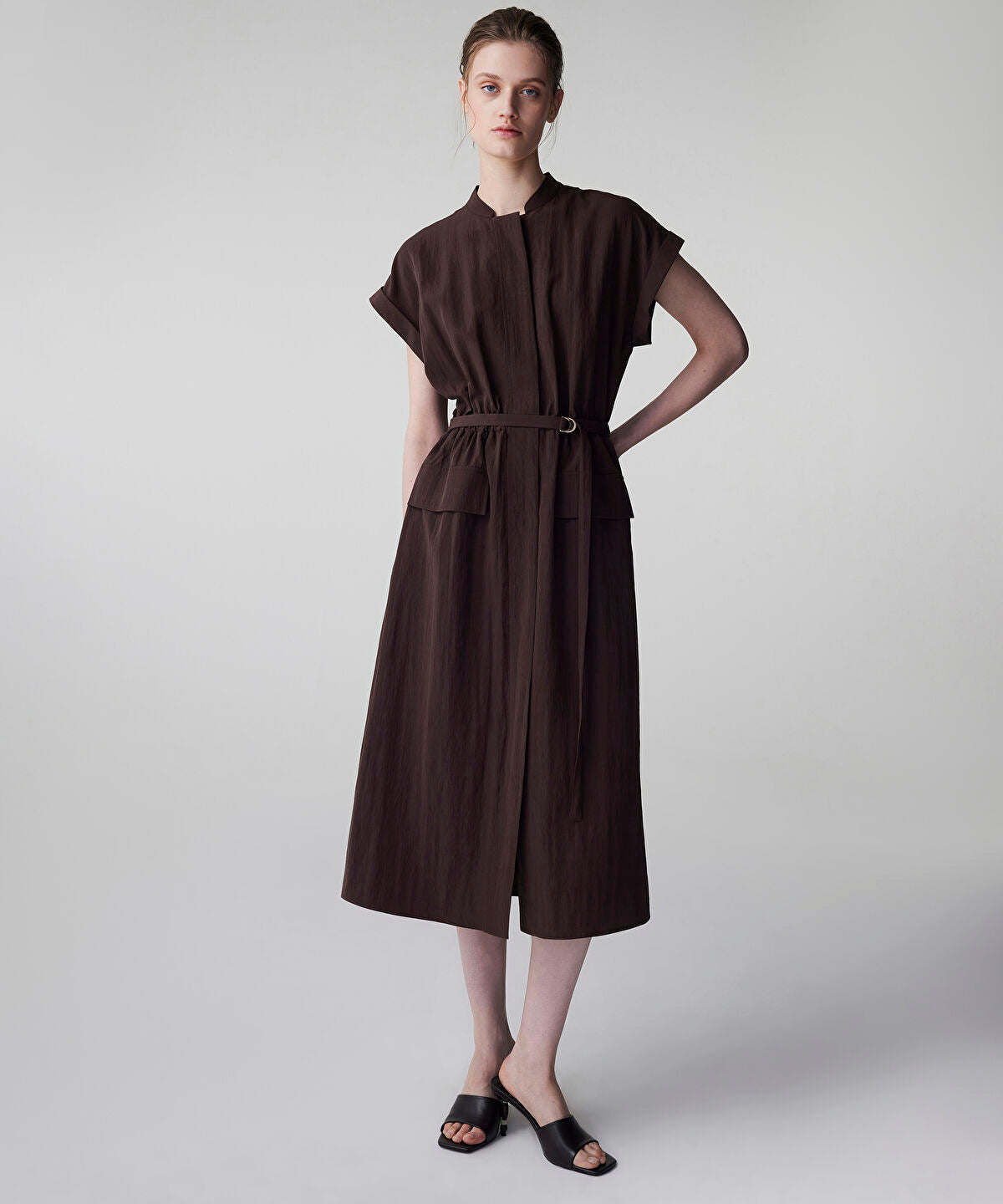 Zoomed Belted Shirt Dress