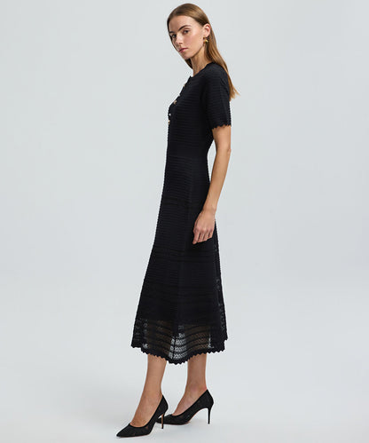 Knit Dress with Decorative Buttons