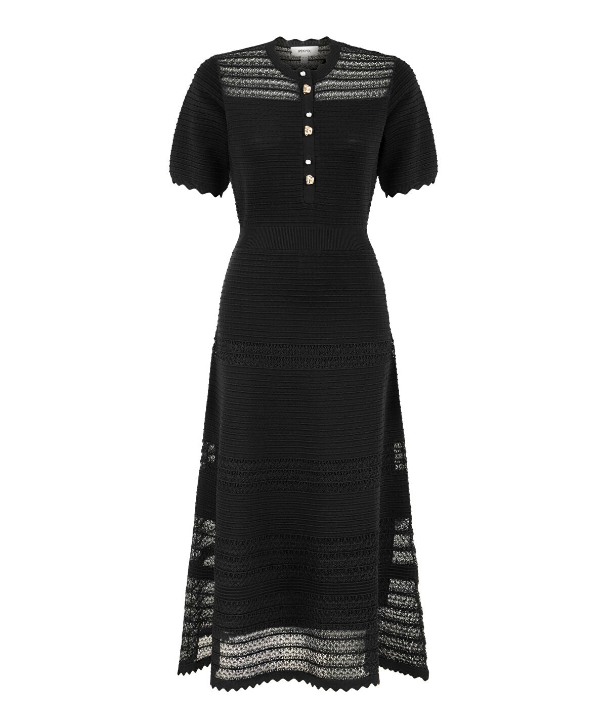 Knit Dress with Decorative Buttons