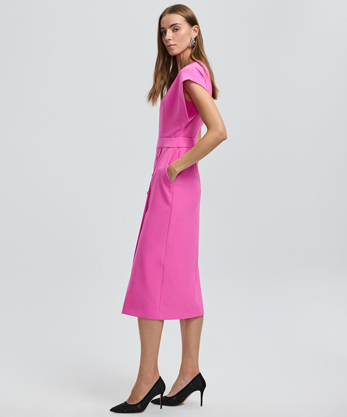 Zoomed Crystal Button Dress