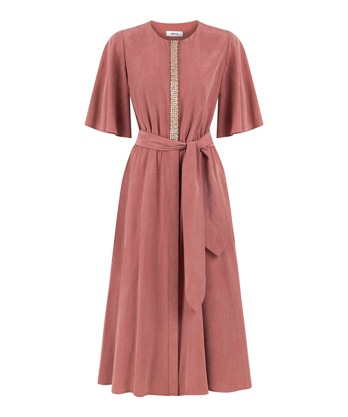Zoomed Embroidered Cupro Dress
