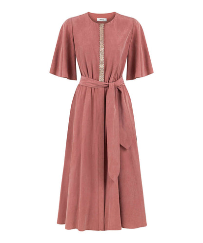 Embroidered Cupro Dress
