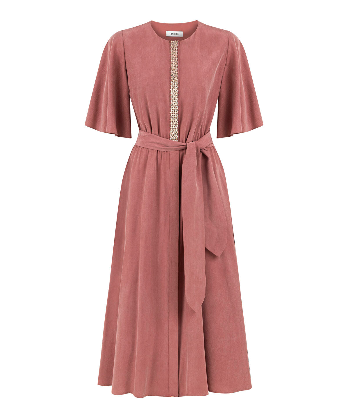 Zoomed Embroidered Cupro Dress