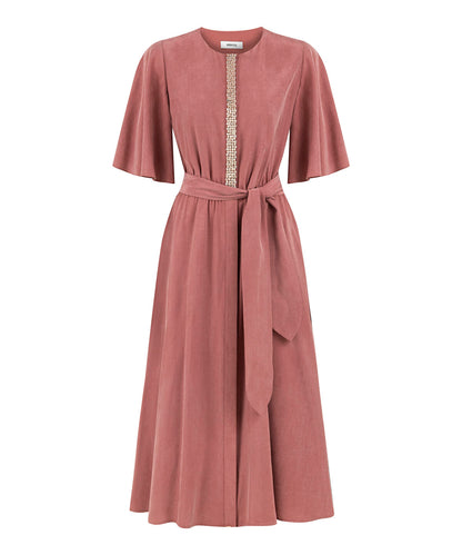 Embroidered Cupro Dress