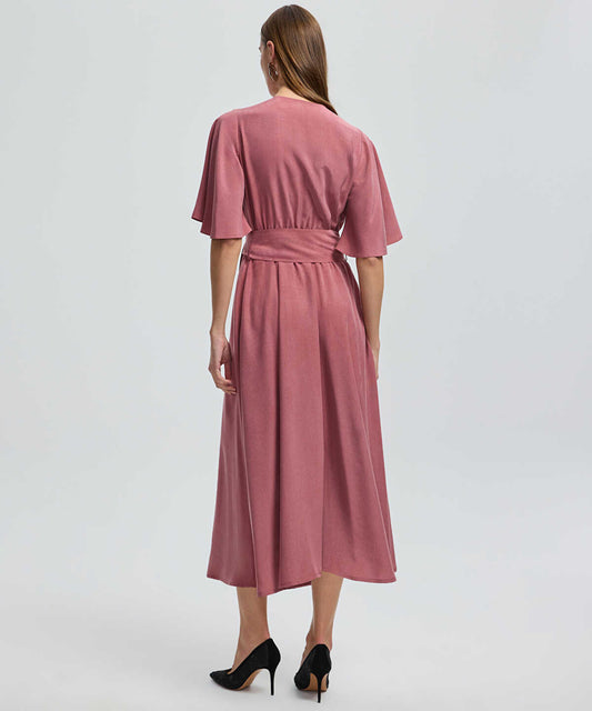 Embroidered Cupro Dress