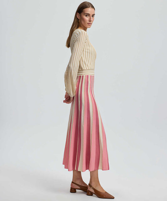 Color-Block Lurex Knit Dress