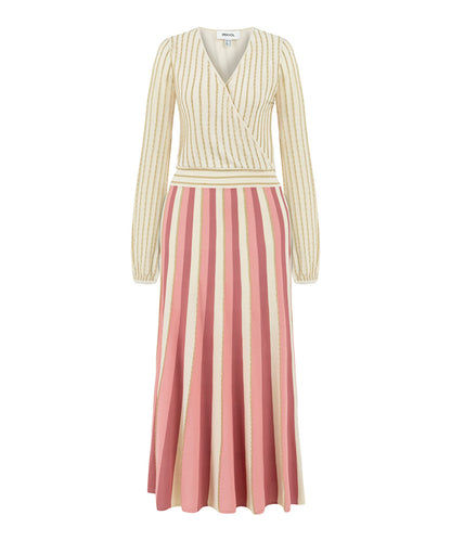 Color-Block Lurex Knit Dress