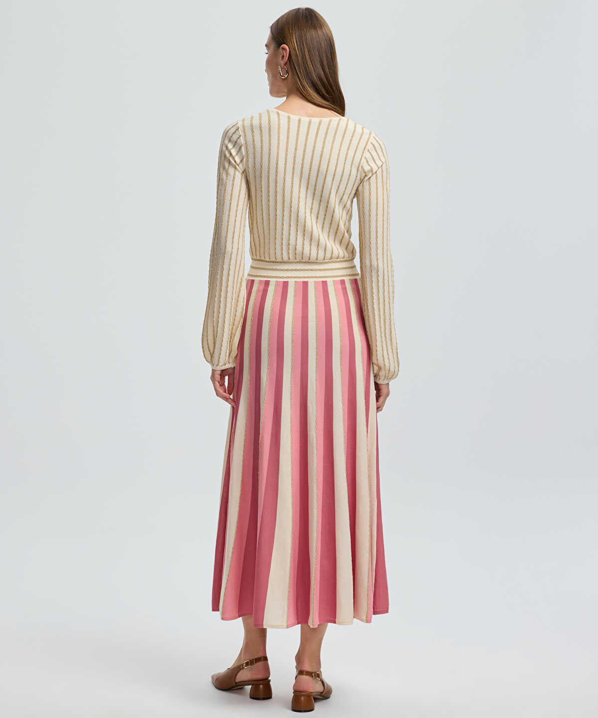 Color-Block Lurex Knit Dress
