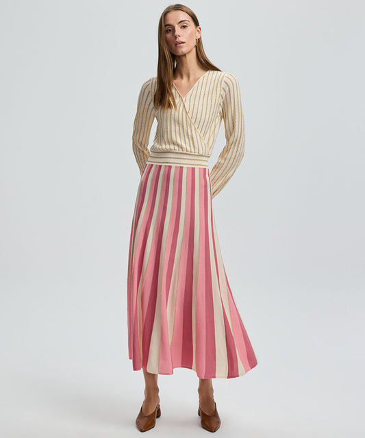Color-Block Lurex Knit Dress