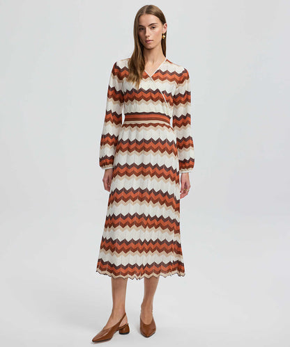 Color-Block Knit Wrap Dress