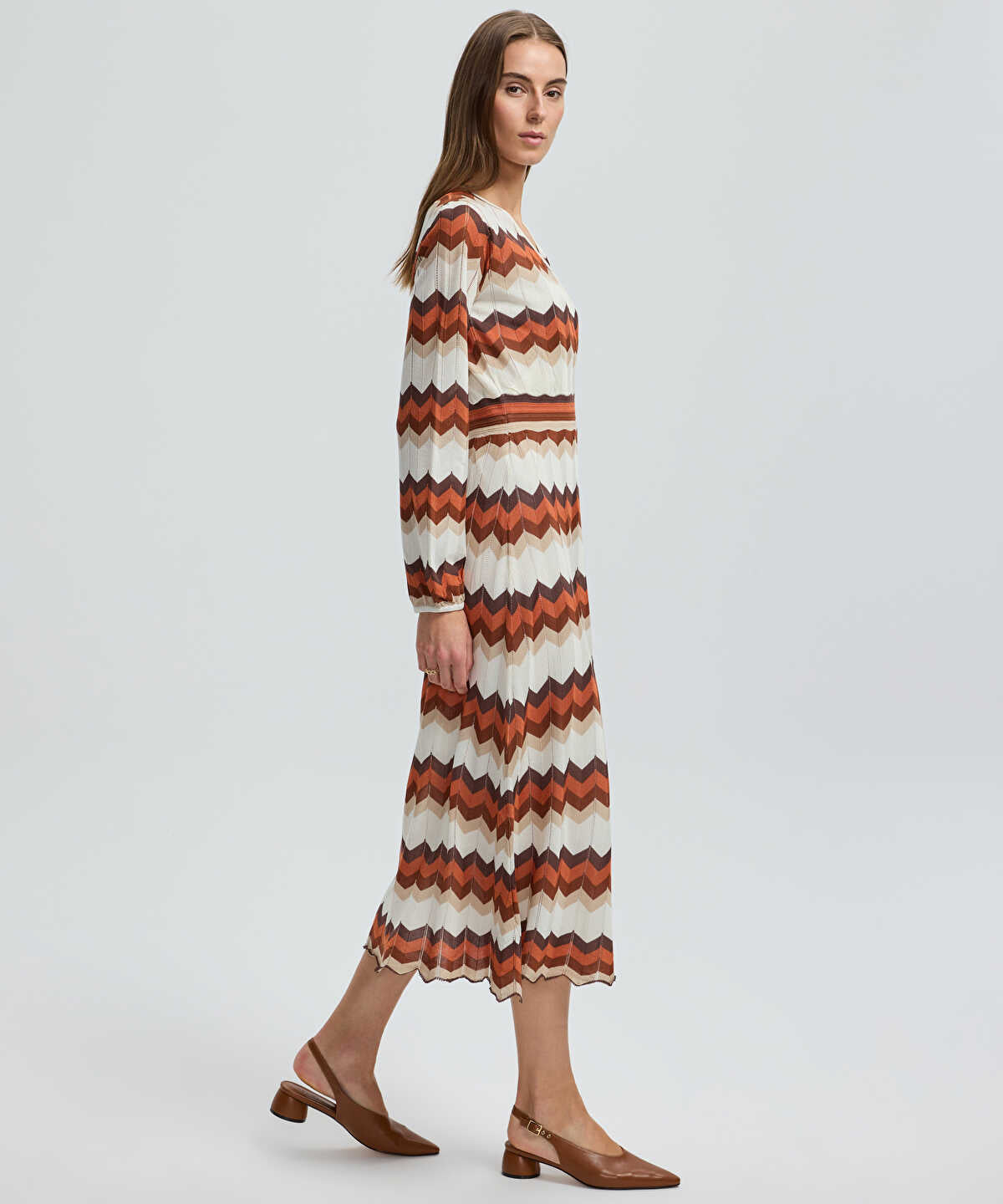Color-Block Knit Wrap Dress