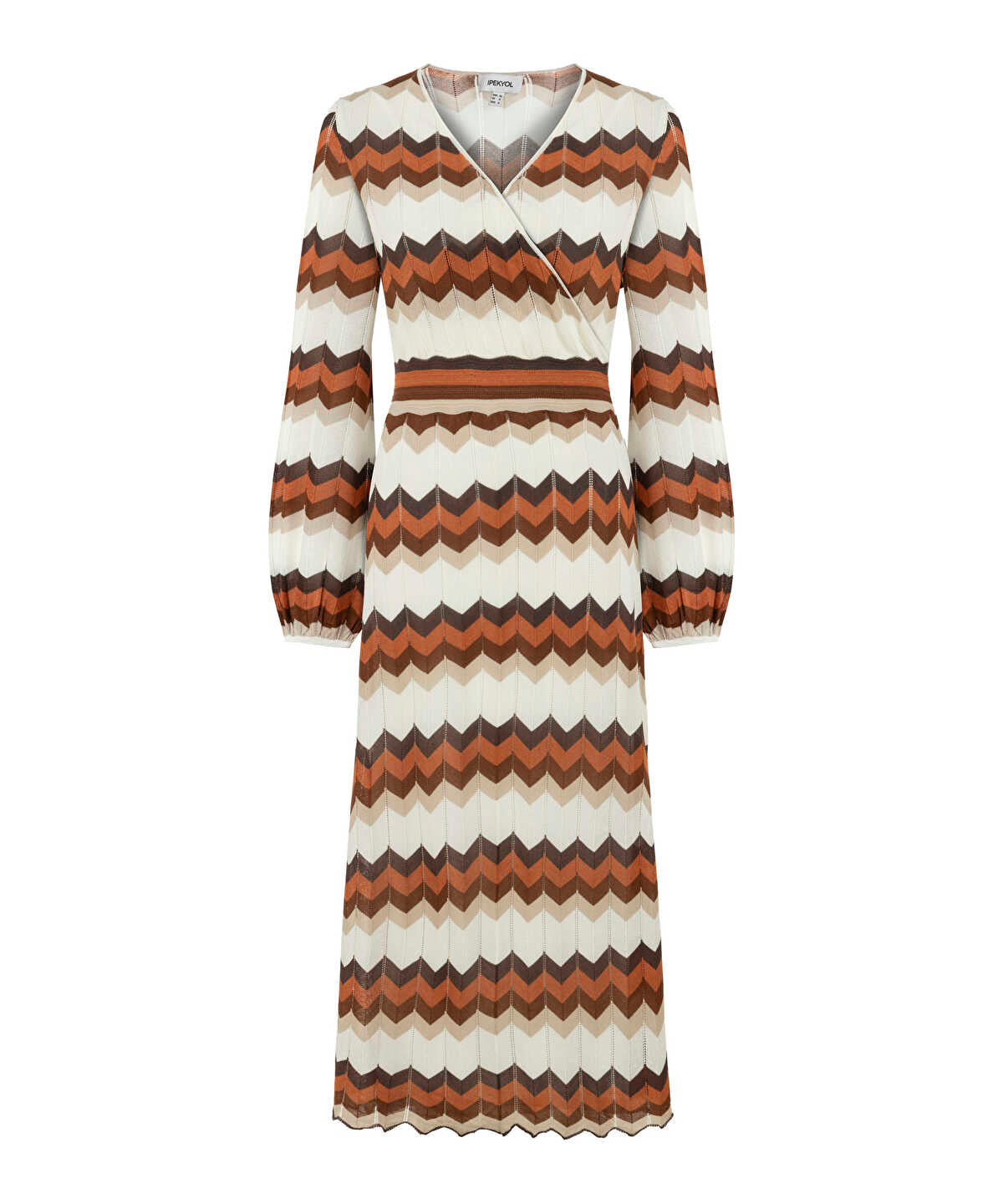 Zoomed Color-Block Knit Wrap Dress