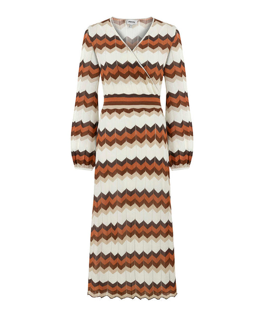Color-Block Knit Wrap Dress