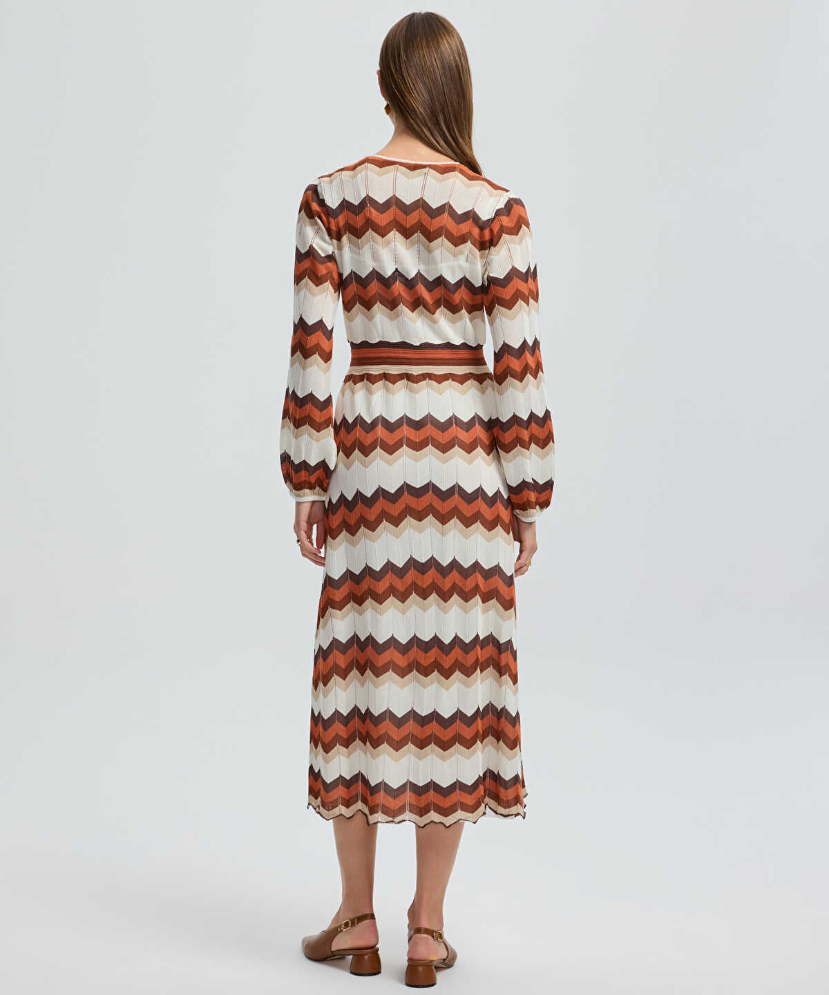 Color-Block Knit Wrap Dress