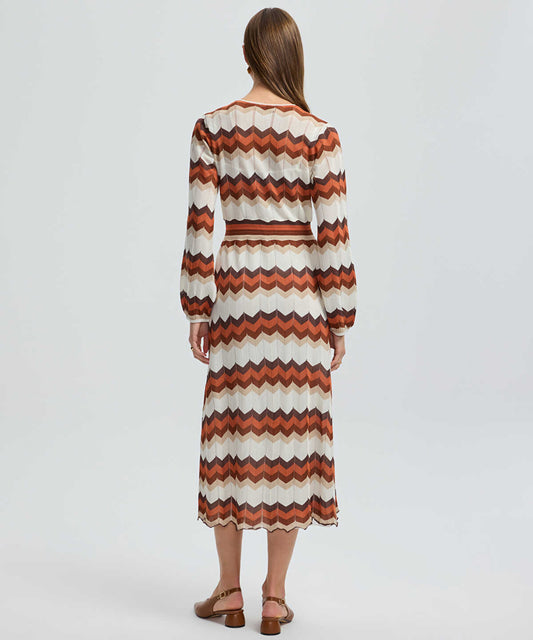 Color-Block Knit Wrap Dress