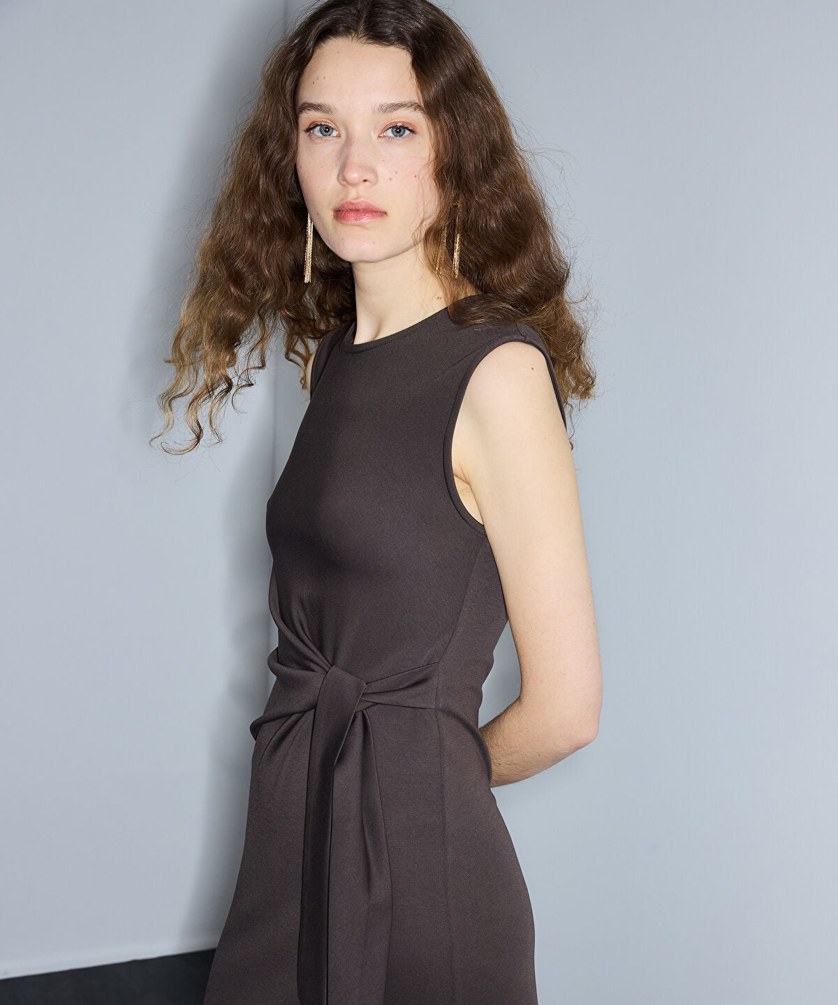 Zoomed Tie-Waist Midi Dress