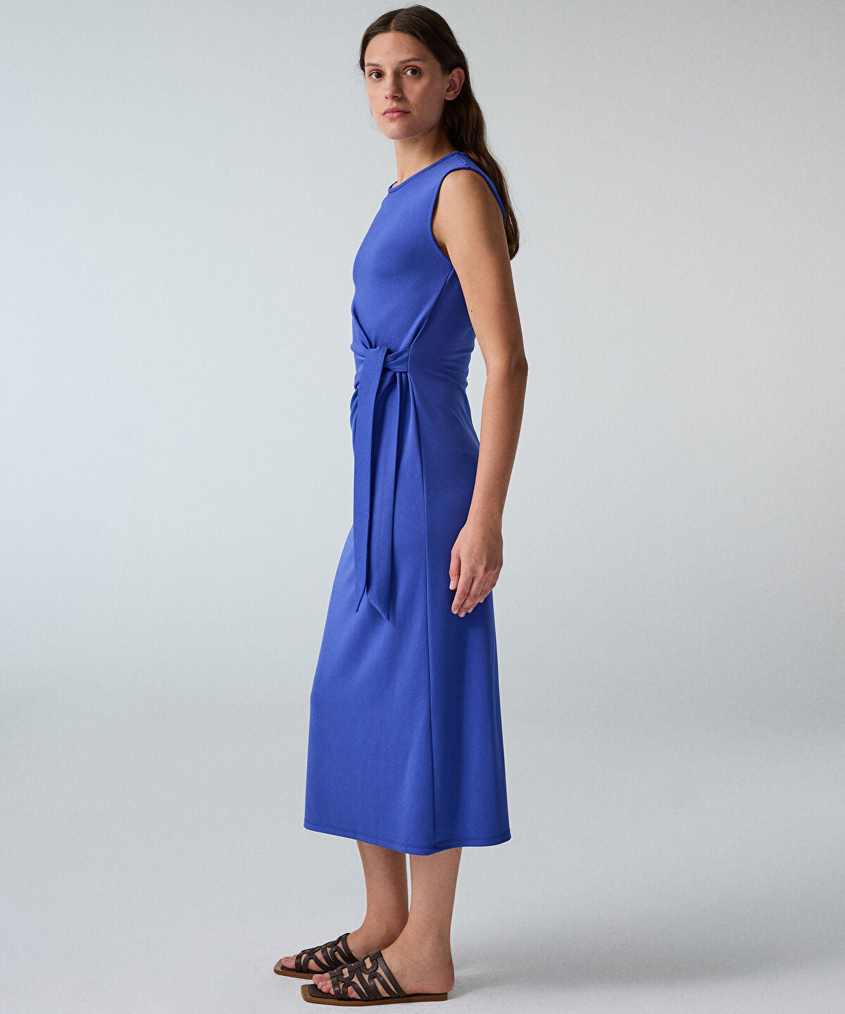 Zoomed Tie-Waist Midi Dress