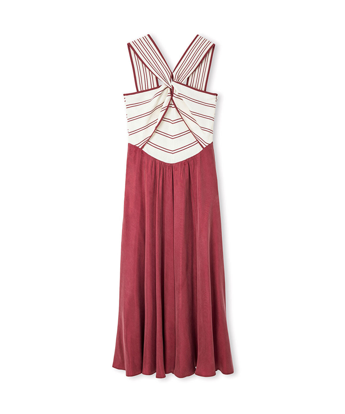 Color-Block Mixed-Media Dress