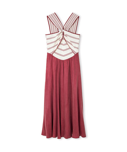 Color-Block Mixed-Media Dress