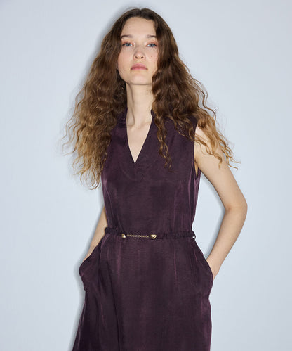 Belted Lyocell Blend Midi Dress