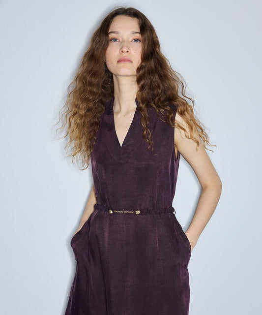 Belted Lyocell Blend Midi Dress