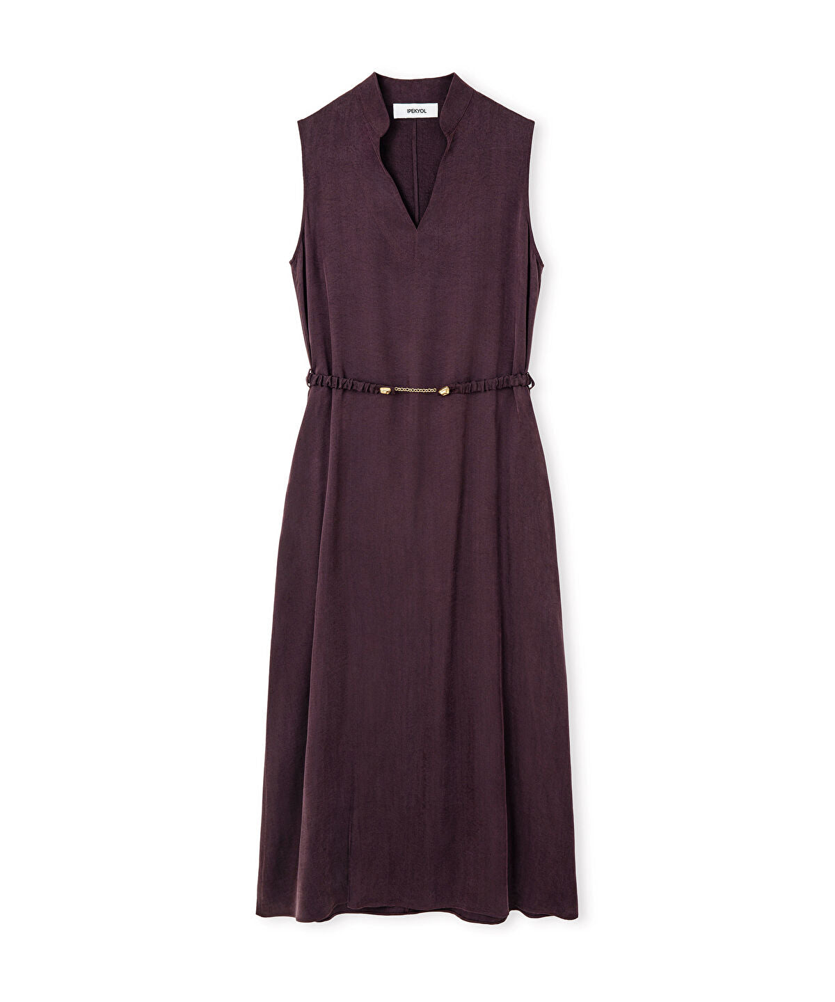 Belted Lyocell Blend Midi Dress