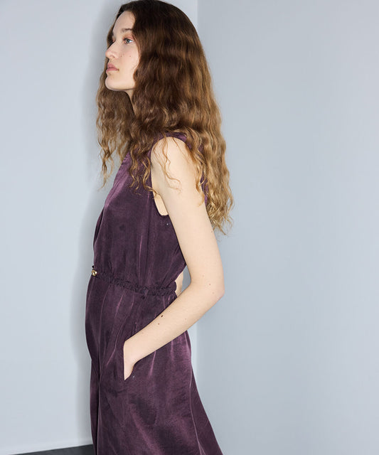 Belted Lyocell Blend Midi Dress