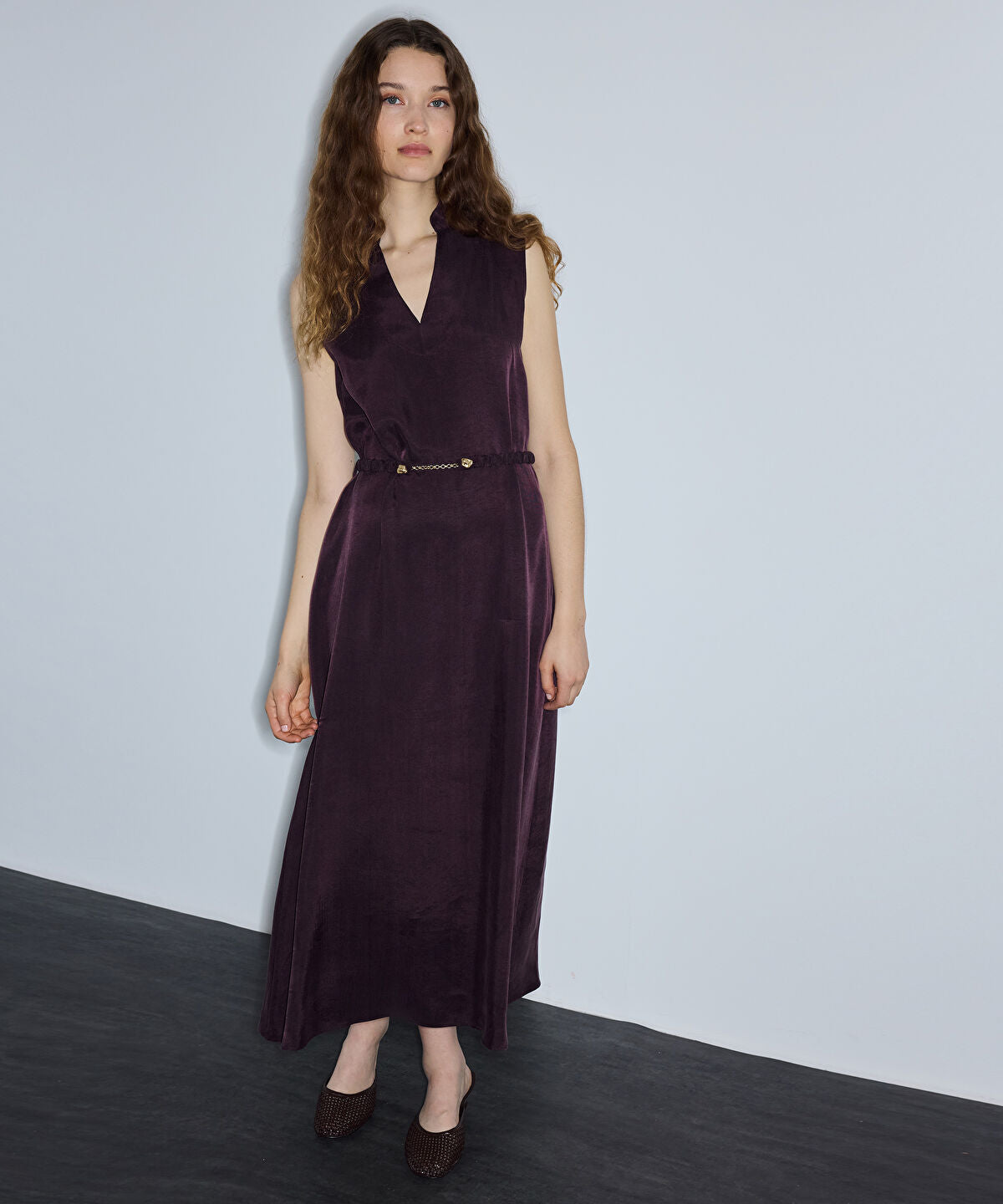 Zoomed Belted Lyocell Blend Midi Dress