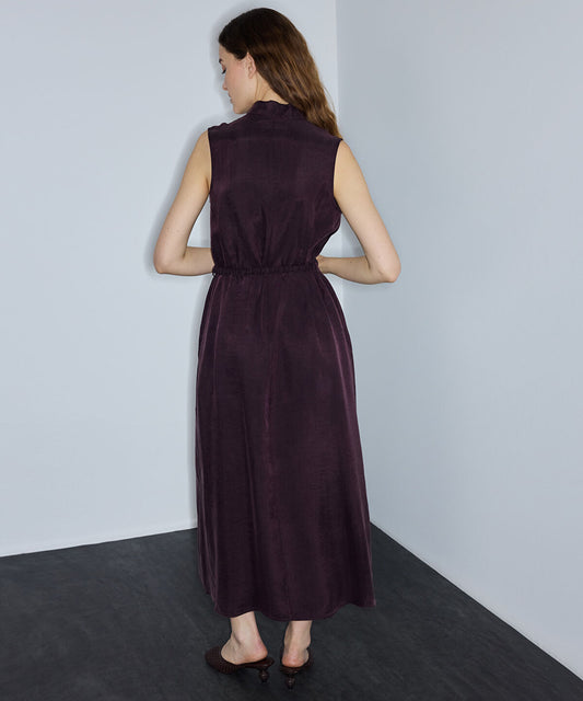 Belted Lyocell Blend Midi Dress