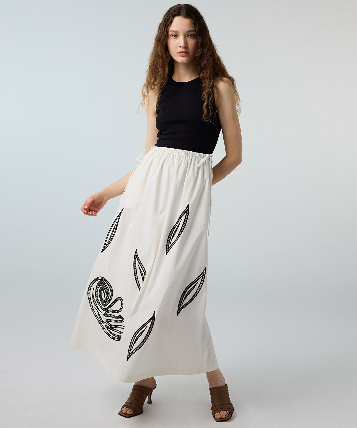 Zoomed Mixed-Media Embroidered Dress