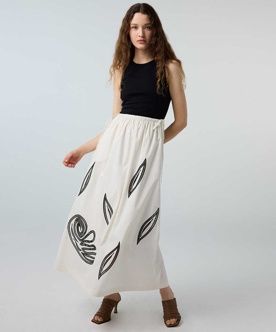 Mixed-Media Embroidered Dress