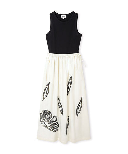 Mixed-Media Embroidered Dress
