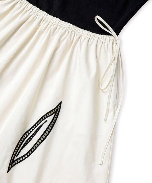 Mixed-Media Embroidered Dress