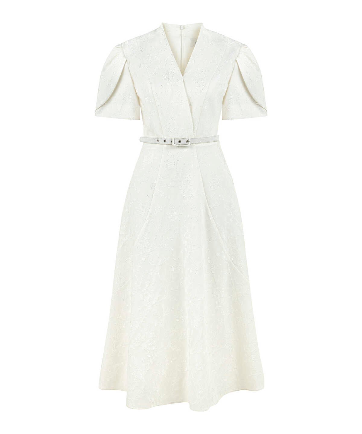 Zoomed V-Neck Jacquard Dress