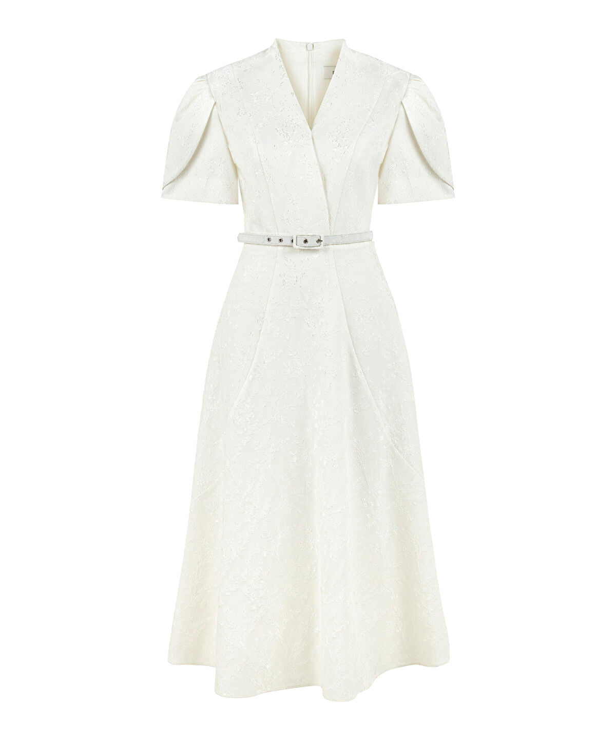 Zoomed V-Neck Jacquard Dress