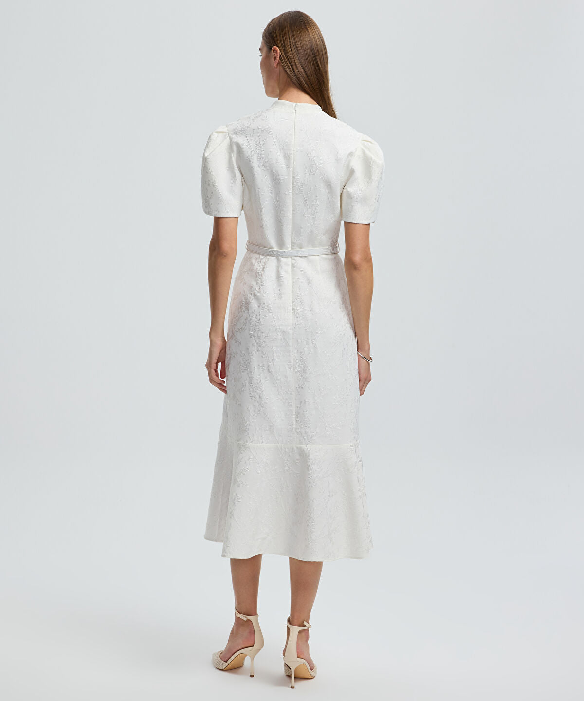 Zoomed V-Neck Jacquard Dress