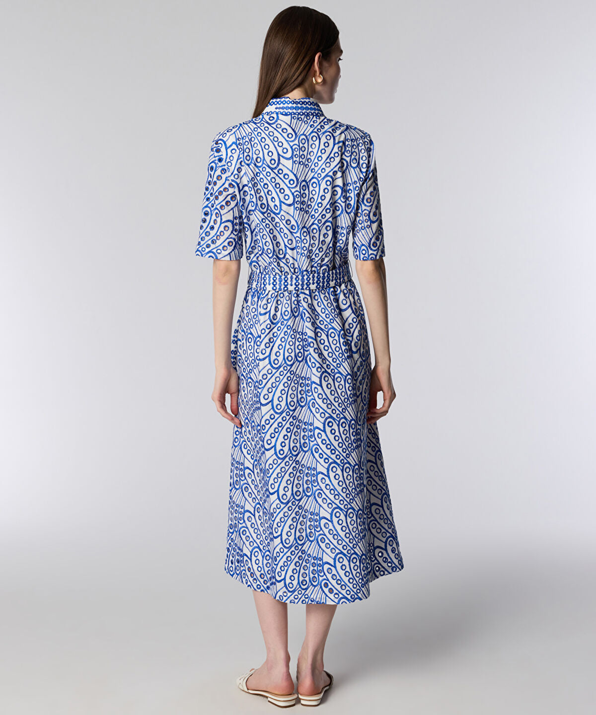Zoomed Embroidered Shirt Dress